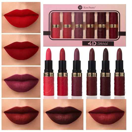 Batom Matte Lipstick  antiaderente à prova d'água de 6 cores