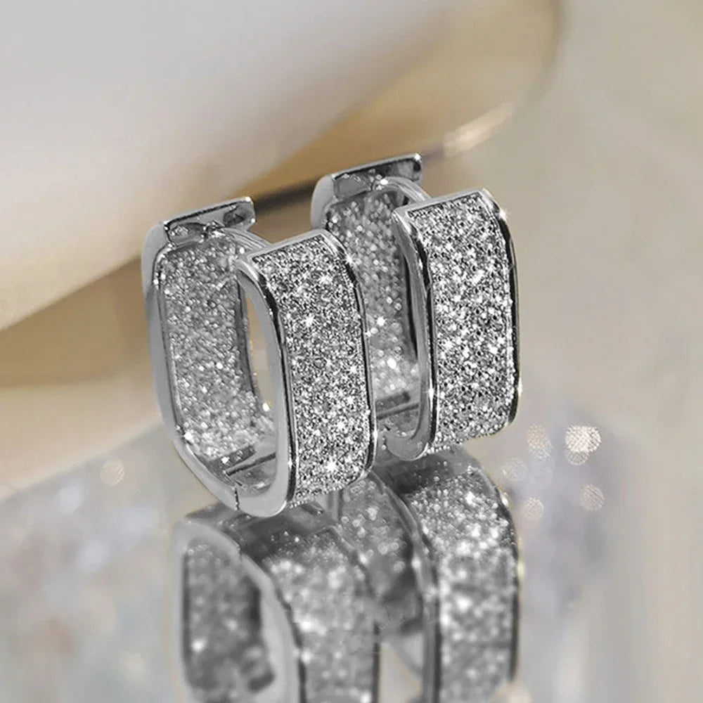 Brincos de argola cz bling